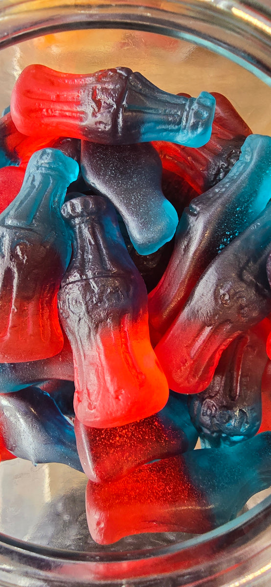 Raspberry and Blue Raspberry Cola Bottles – JoJo's Sweet Treats
